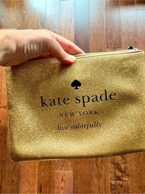 Kate Spade Sparkling Gold Cosmetic Bag